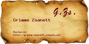 Grimme Zsanett névjegykártya